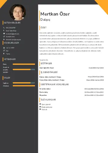 Dalgıç CV Örnekleri cv indir